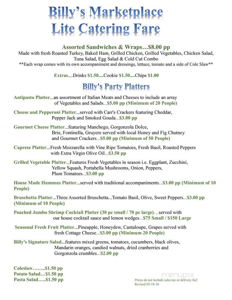 Billy's Old Fashioned Ice Cream & Marketplace - Bethany, CT menu_pic