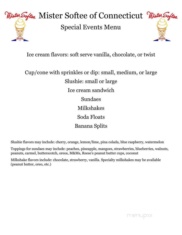 Mister Softee - Bridgeport, CT menu_pic