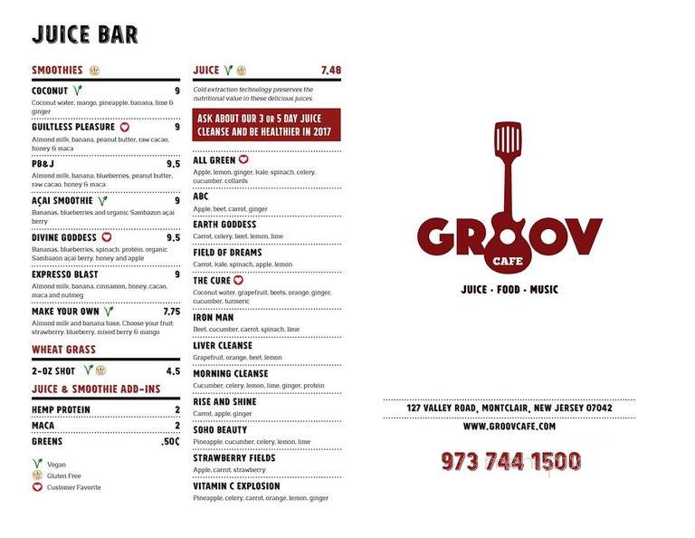 Groov Cafe & Juice Bar - Montclair, NJ