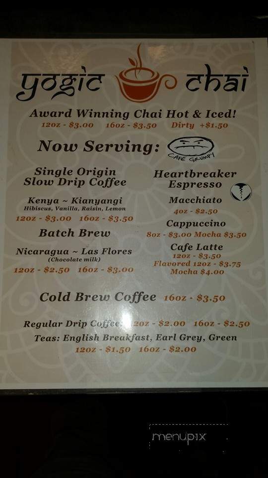 Yogic Chai Montclair - Montclair, NJ menu_pic
