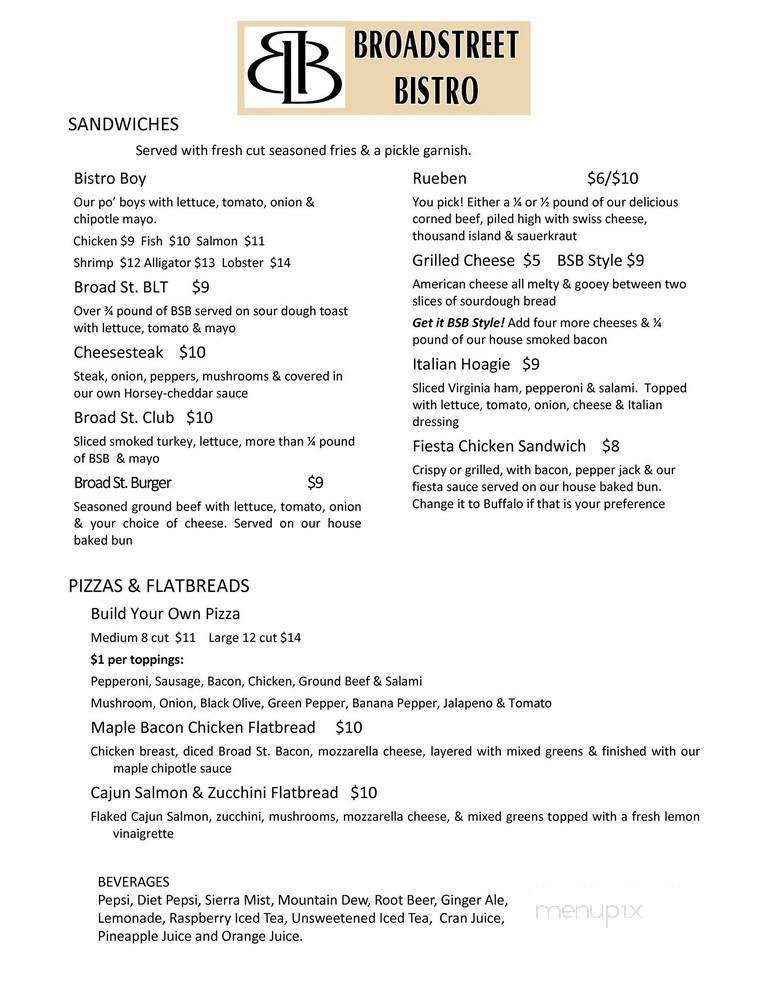 Broad Street Bistro - North Versailles, PA menu_pic