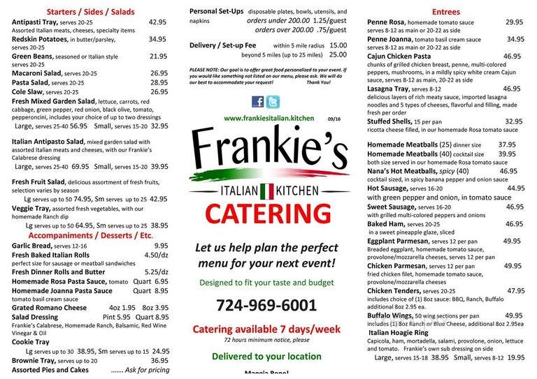 Frankie's Italian Kitchen - Lawrence, PA