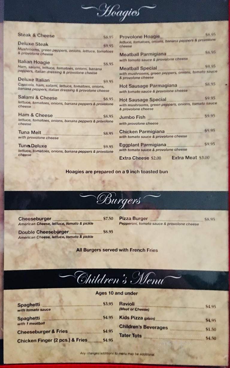 Villa Rosa - Kittanning, PA menu_pic