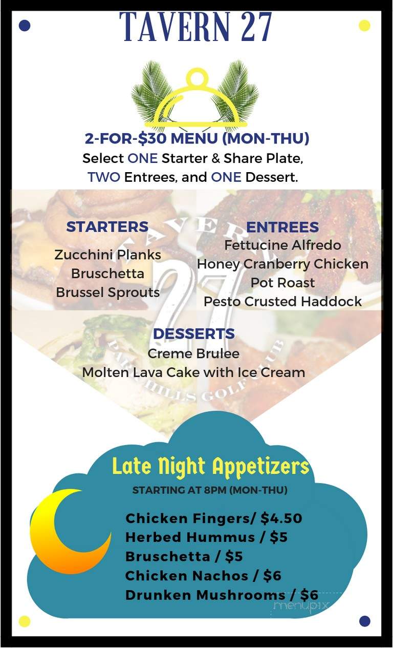 Tavern 27 - Altoona, PA menu_pic
