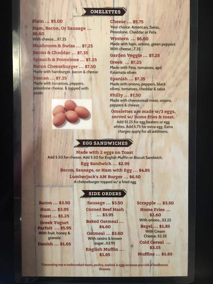 Lumberjack's Kitchen - Duncannon, PA menu_pic