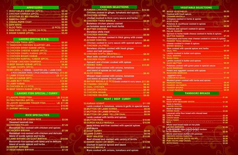 Zaiqa Kabob House - Mechanicsburg, PA menu_pic