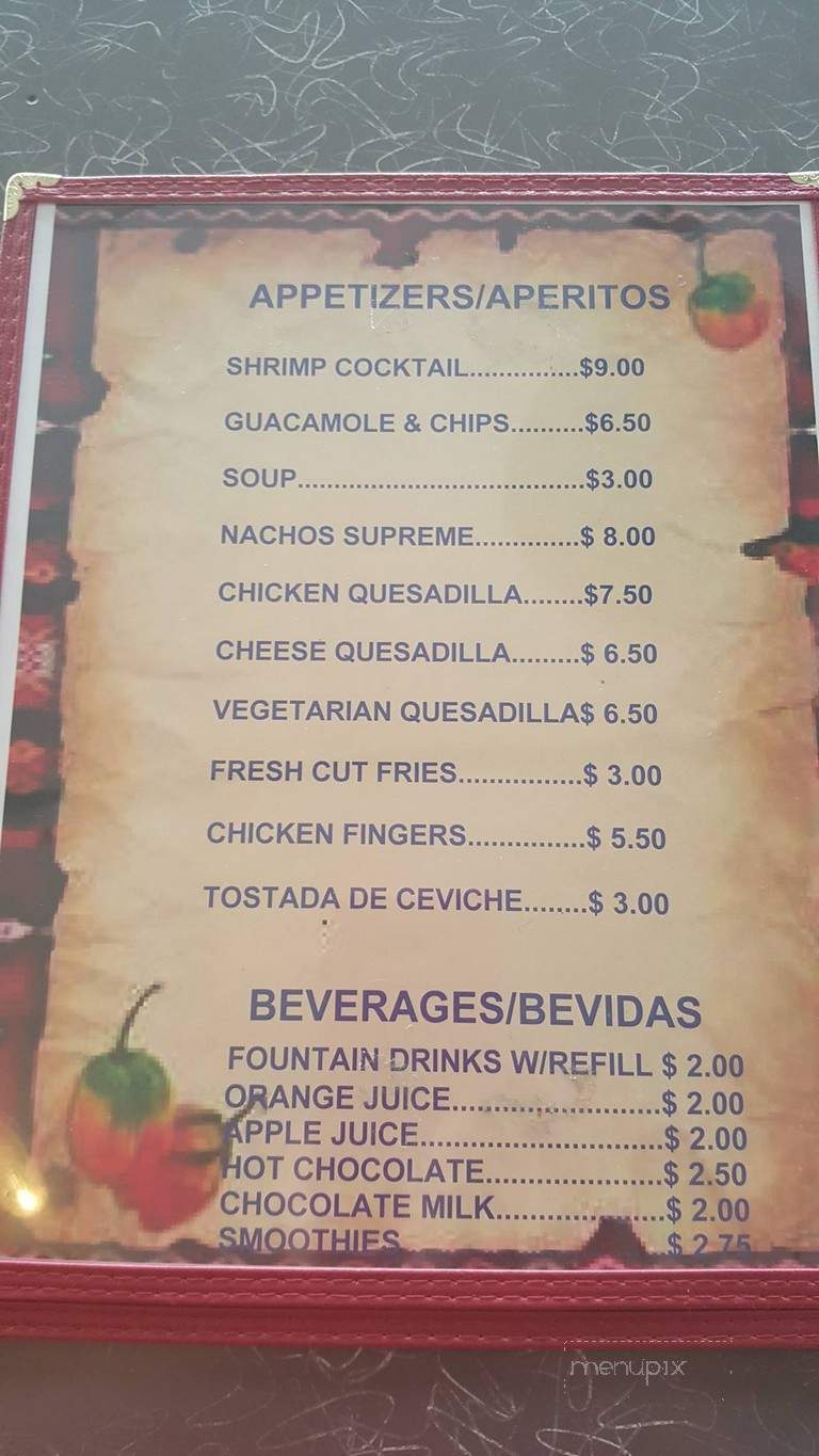 The Tex-Mex Diner - Pottsville, PA menu_pic