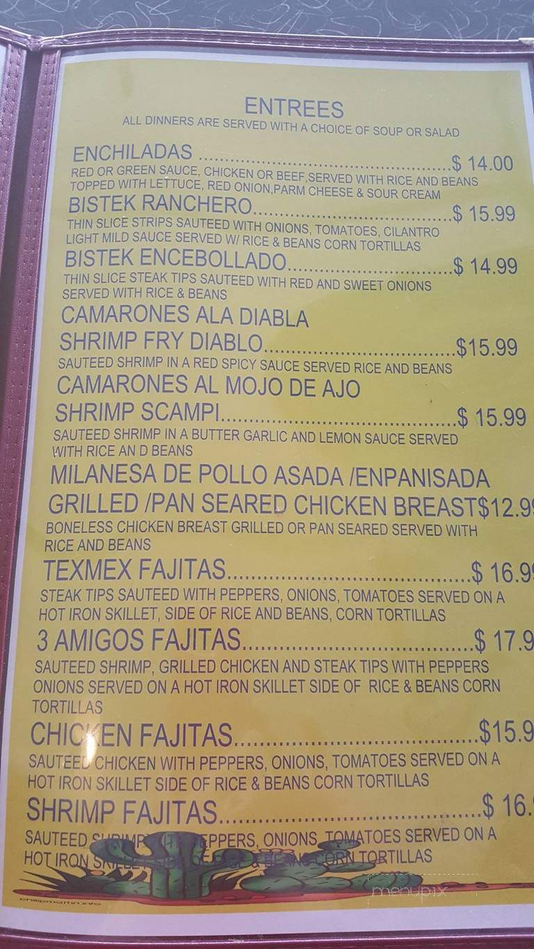 The Tex-Mex Diner - Pottsville, PA menu_pic