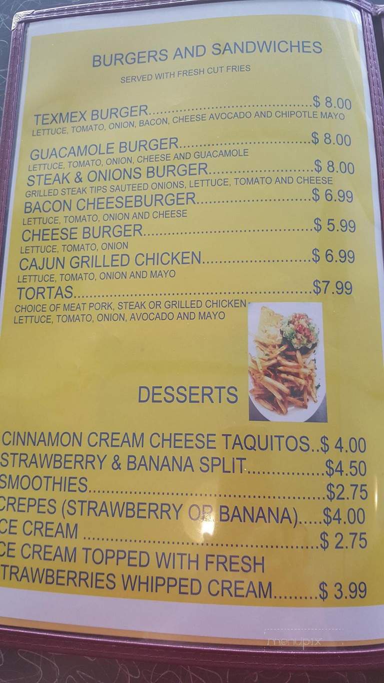 The Tex-Mex Diner - Pottsville, PA menu_pic