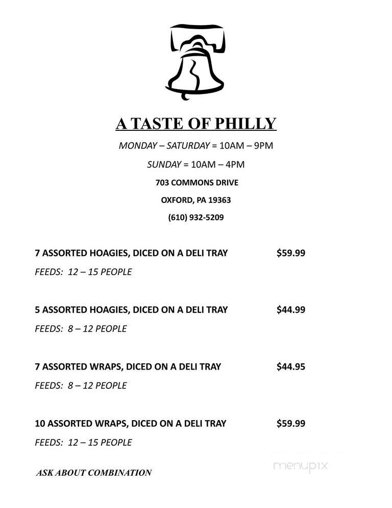 A Taste of Philly - Oxford, PA menu_pic