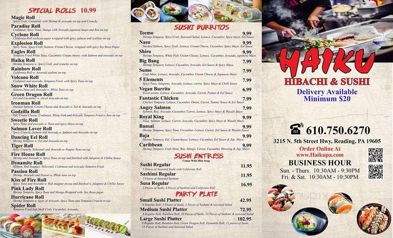 Haiku Hibachi & Sushi - Reading, PA menu_pic