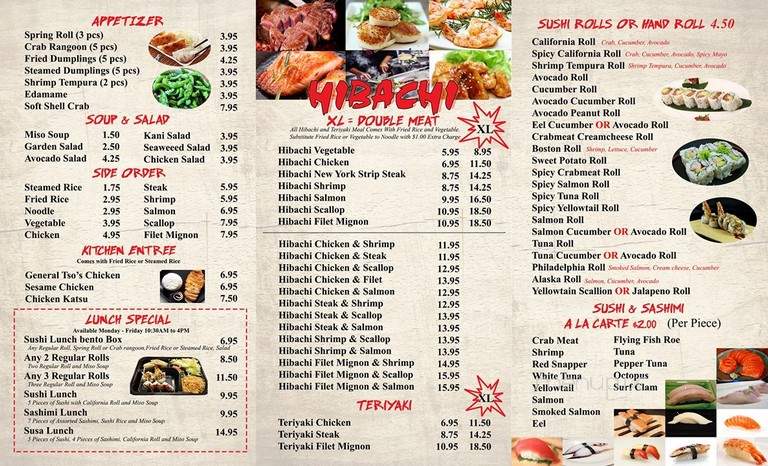 Haiku Hibachi & Sushi - Reading, PA menu_pic