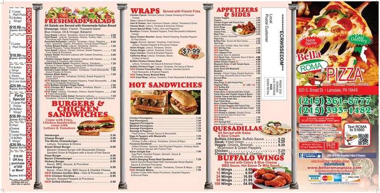 Bella Roma's Pizza - Lansdale, PA menu_pic