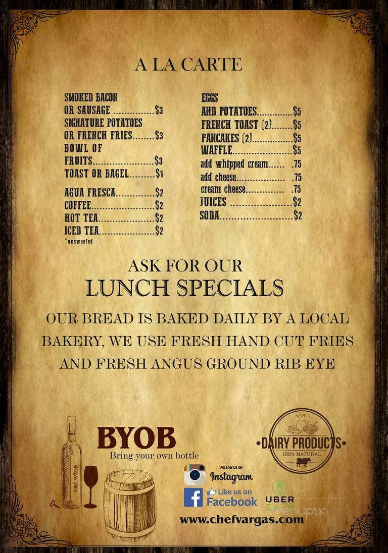 Chef Vargas - Elkins Park, PA menu_pic
