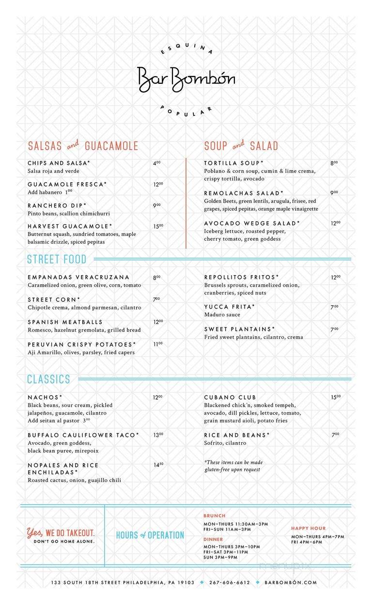 Bar Bombon - Philadelphia, PA menu_pic