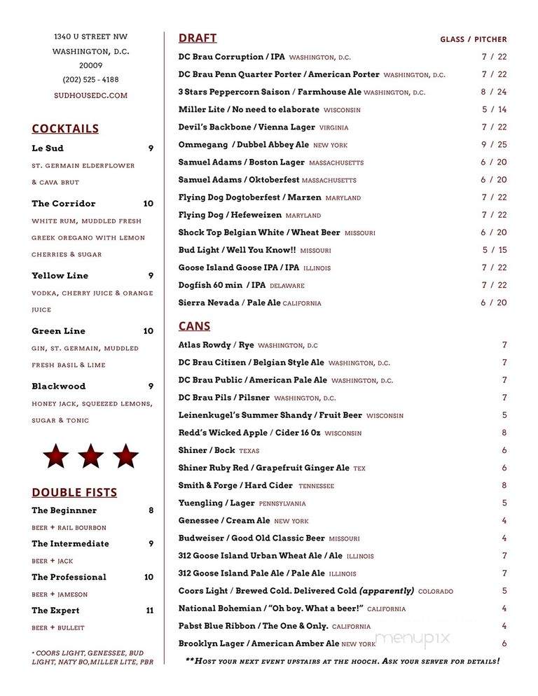 Sudhouse - Washington, DC menu_pic