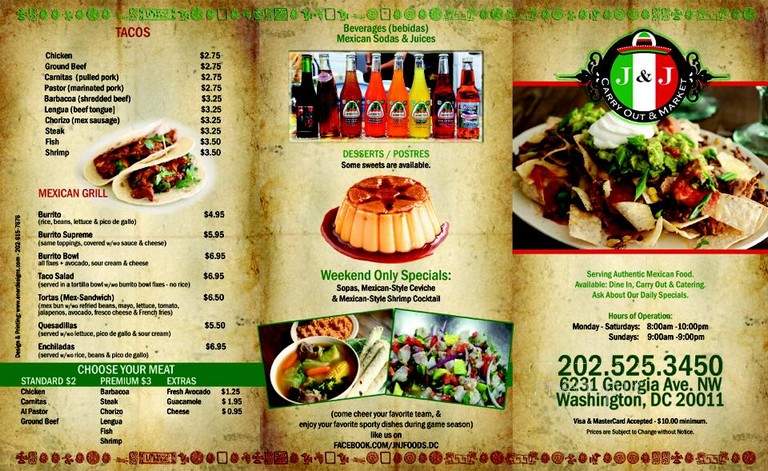 J & J Carryout - Washington, DC menu_pic