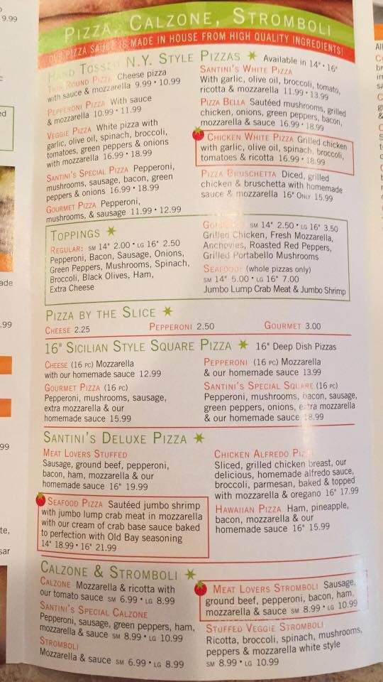 Santini's - Aberdeen, MD menu_pic