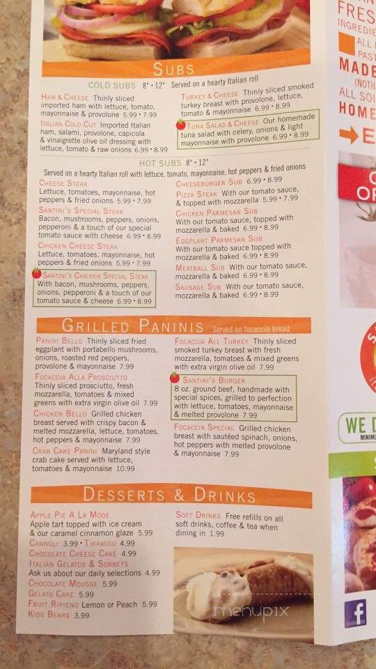 Santini's - Aberdeen, MD menu_pic