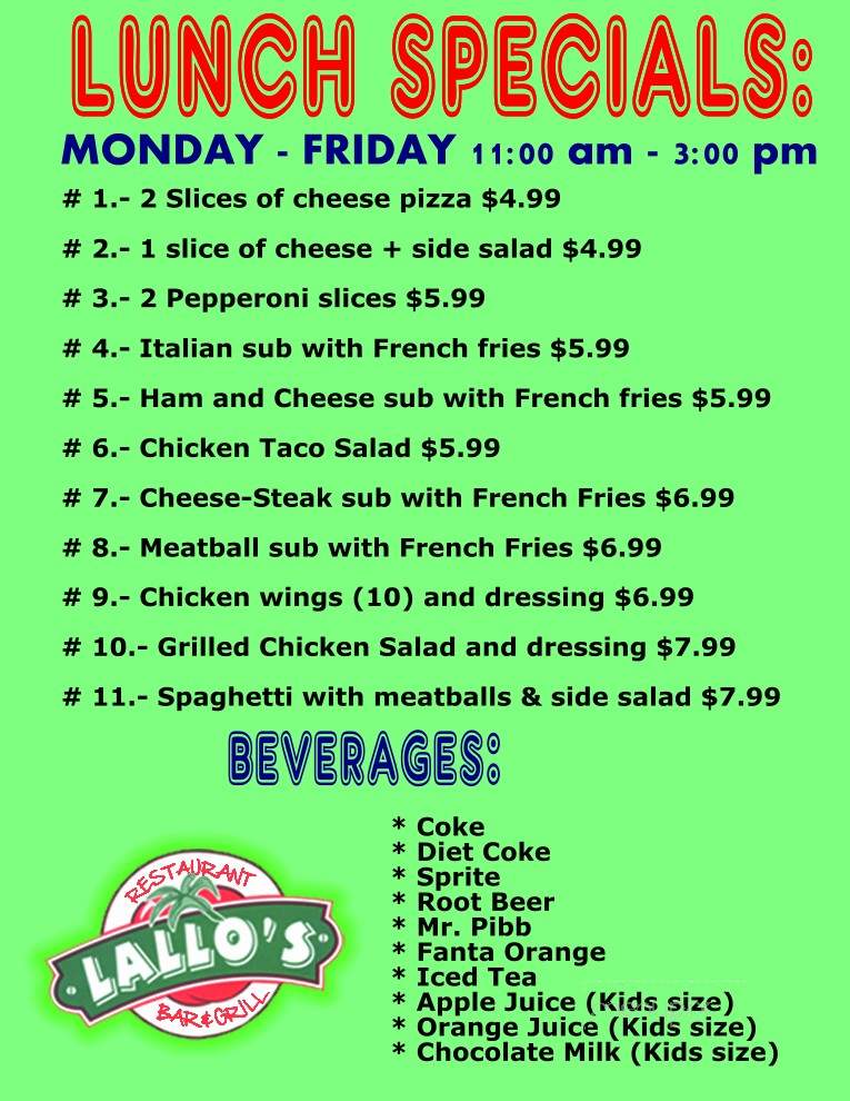 Lallo's Pizza - Frederick, MD menu_pic
