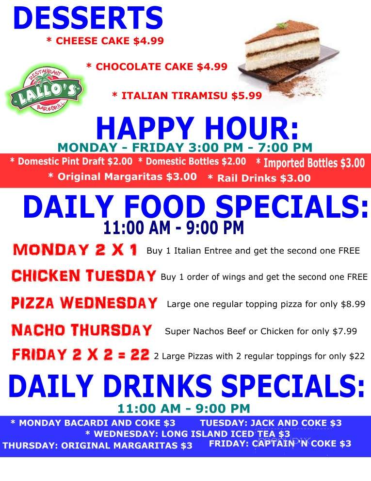 Lallo's Pizza - Frederick, MD menu_pic