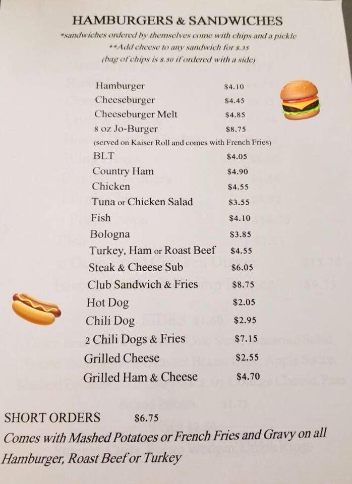 Jogails Country Cookin' - Winchester, VA menu_pic