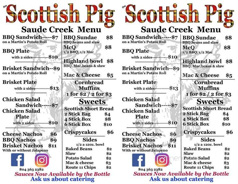 The Scottish Pig BBQ - Lanexa, VA menu_pic