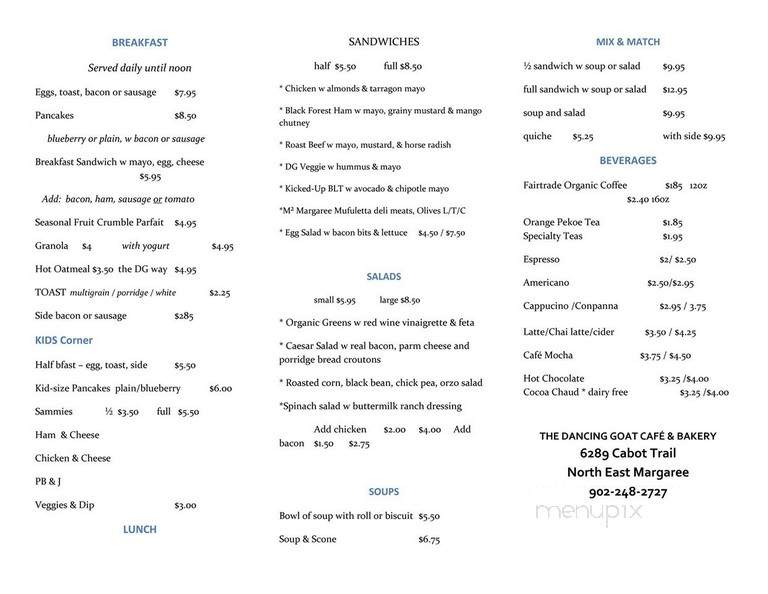 The Dancing Goat Cafe - Portsmouth, VA menu_pic