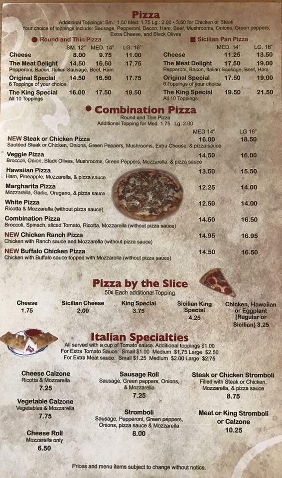 Original Italian Pizza & Restaurant - Lynchburg, VA menu_pic