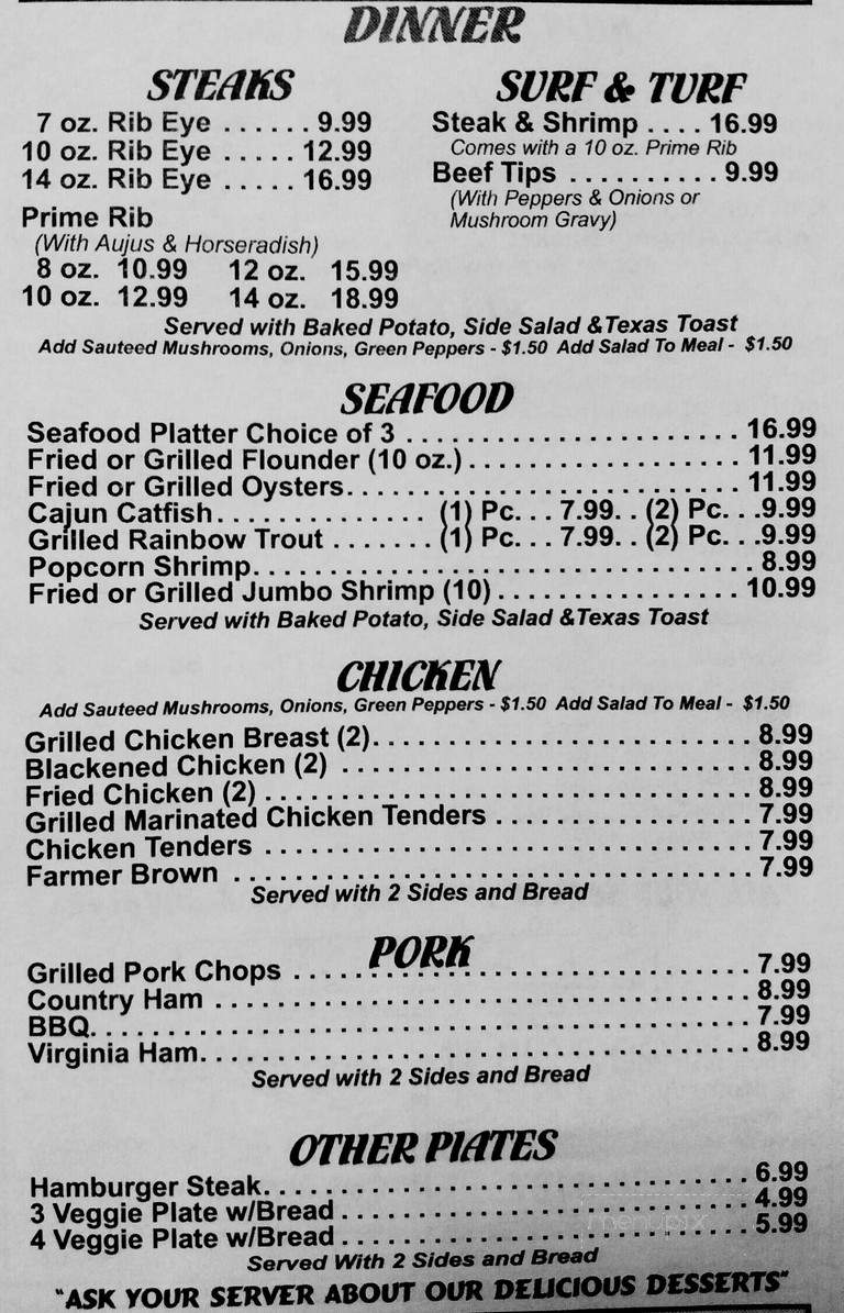 Creekside Cafe - Galax, VA menu_pic