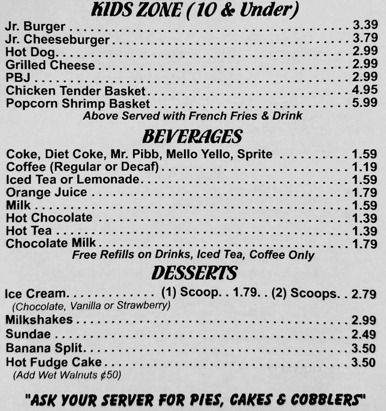 Creekside Cafe - Galax, VA menu_pic