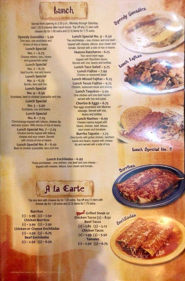 El Mariachi - Summersville, WV menu_pic