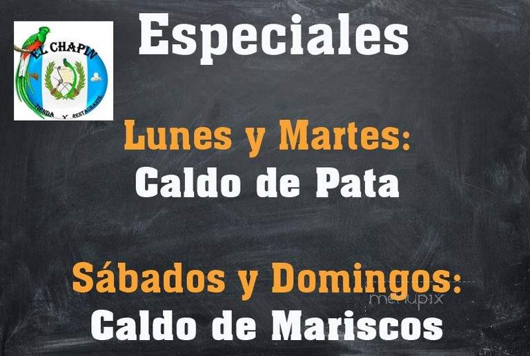 El Chapin - Durham, NC menu_pic