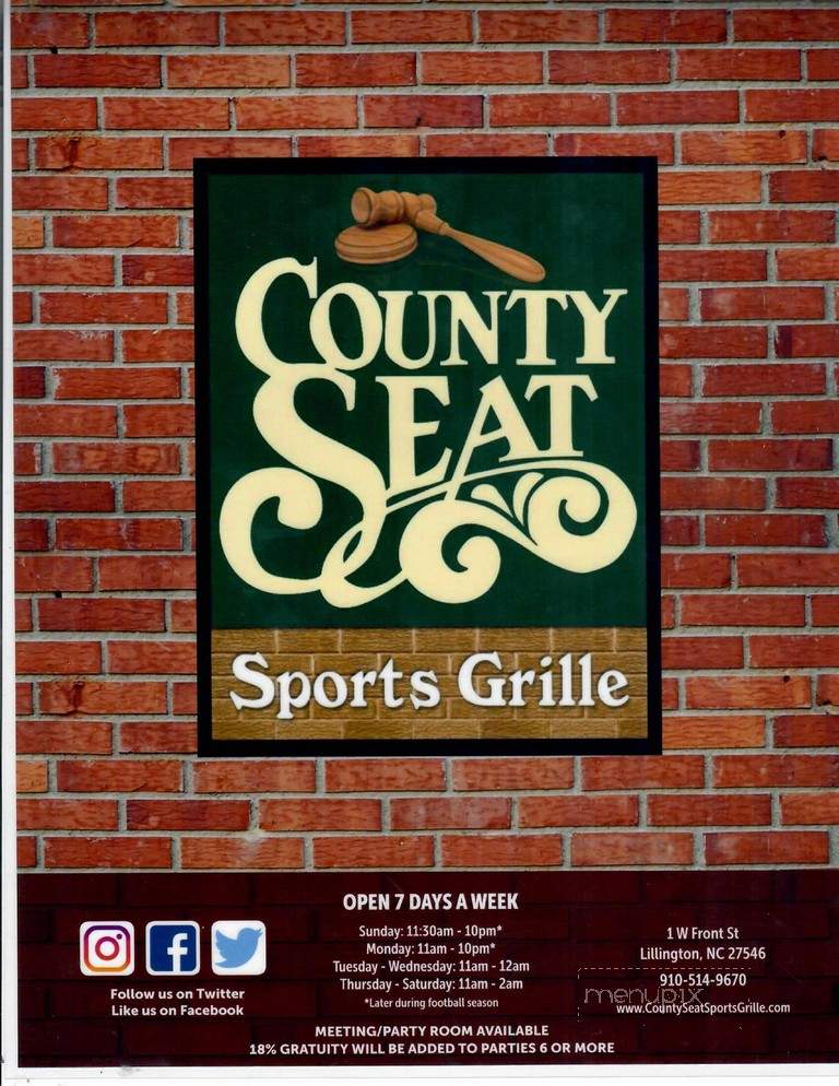 County Seat - Lillington, NC menu_pic