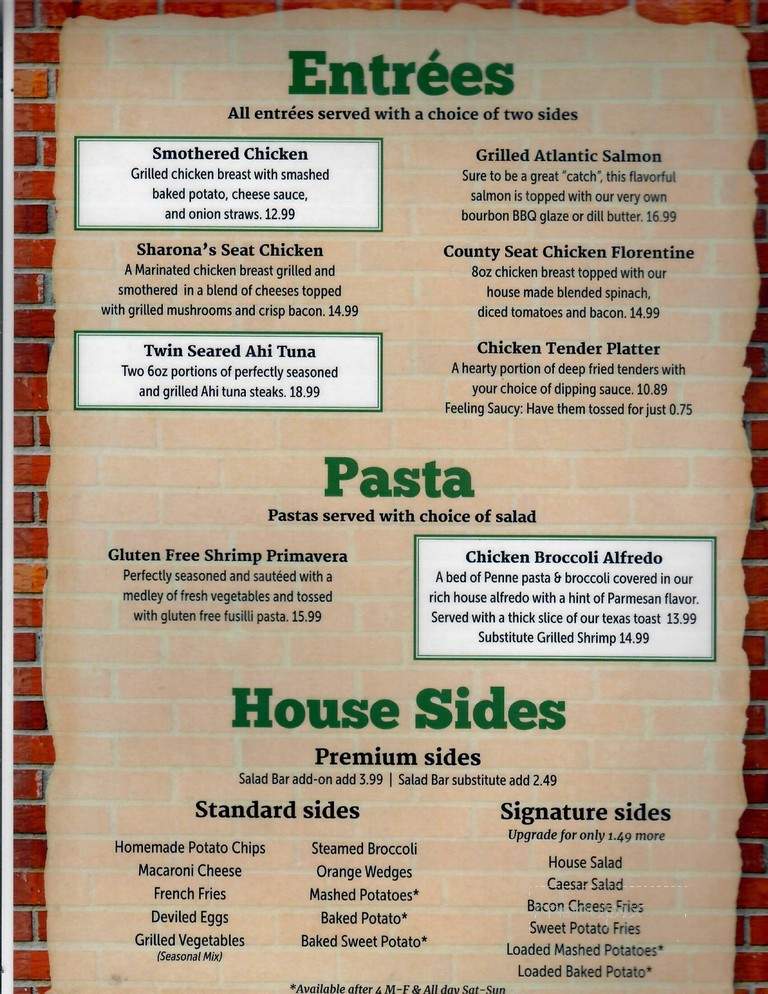 County Seat - Lillington, NC menu_pic