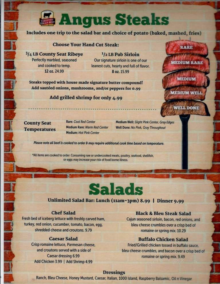 County Seat - Lillington, NC menu_pic