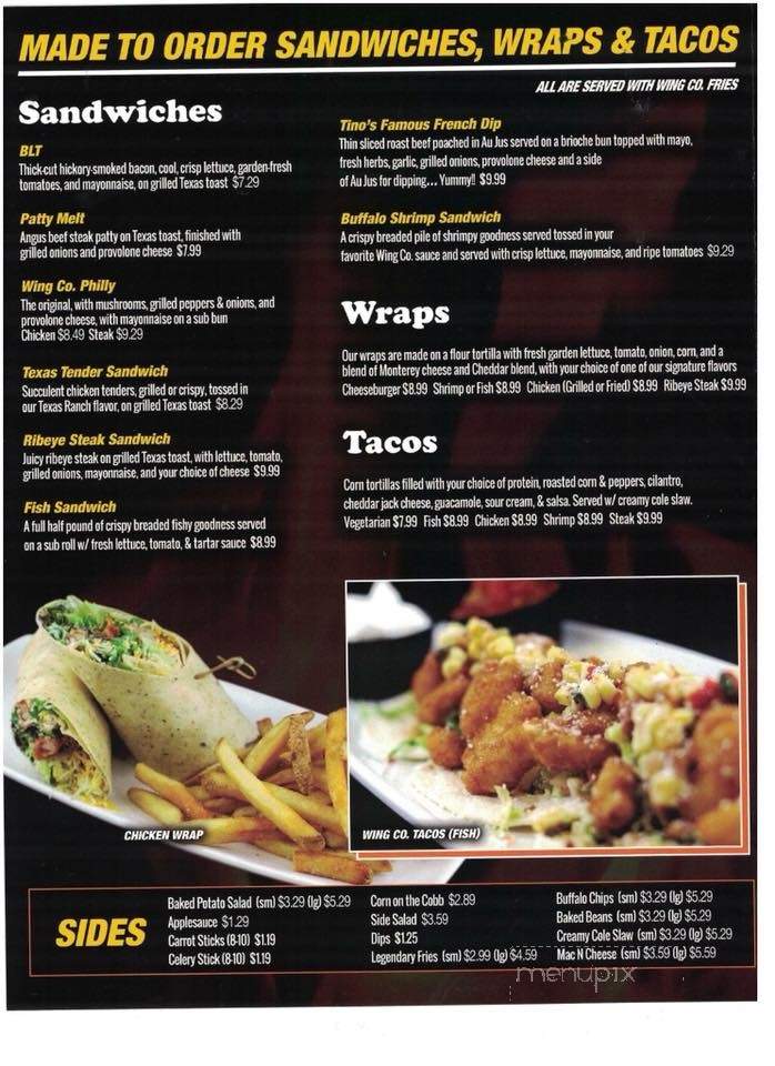 The Wing House - Cameron, NC menu_pic