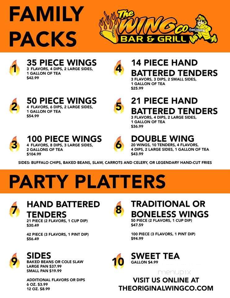 The Wing House - Cameron, NC menu_pic