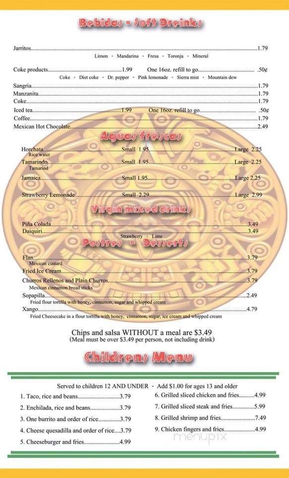 La Unica Mexican Restaurant - Concord, NC menu_pic