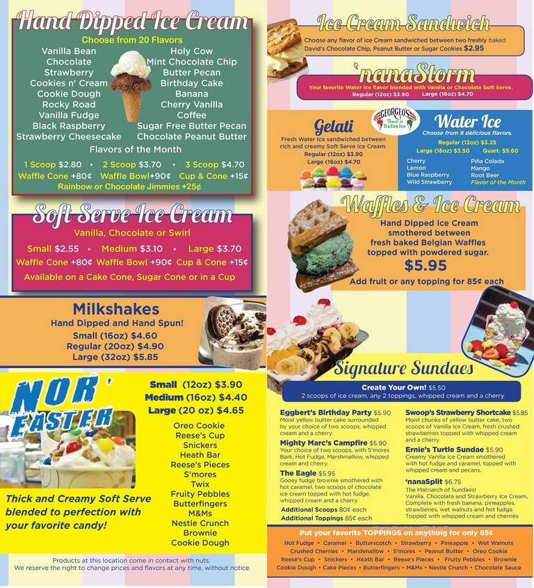 'nanaSplits - Boothwyn, PA menu_pic