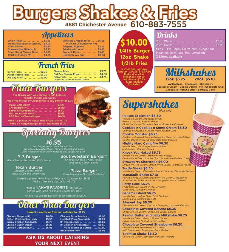 'nanaSplits - Boothwyn, PA menu_pic