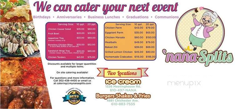 'nanaSplits - Boothwyn, PA menu_pic