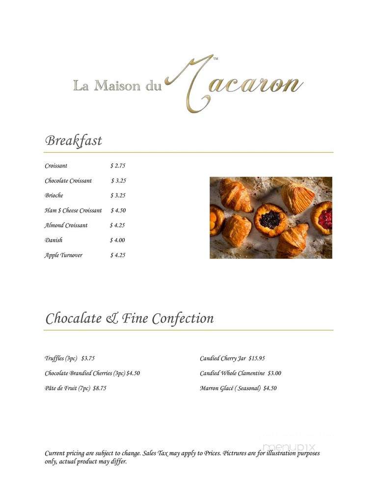 La Maison du Macaron - New York, NY menu_pic