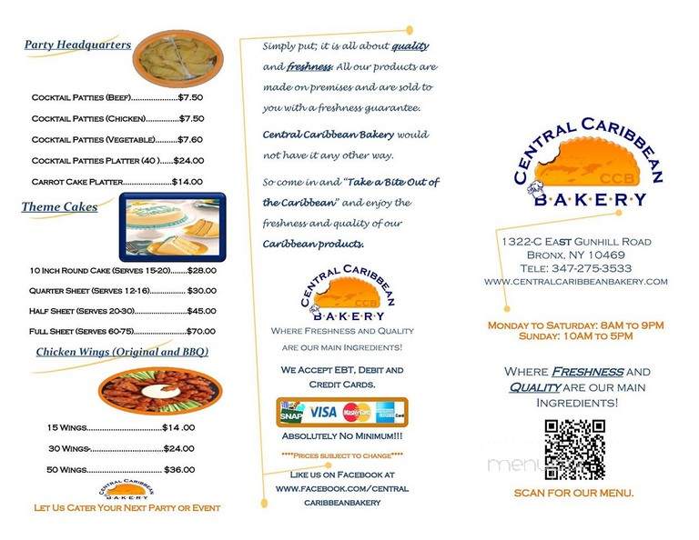 Central Caribbean Bakery - East Bronx, NY menu_pic