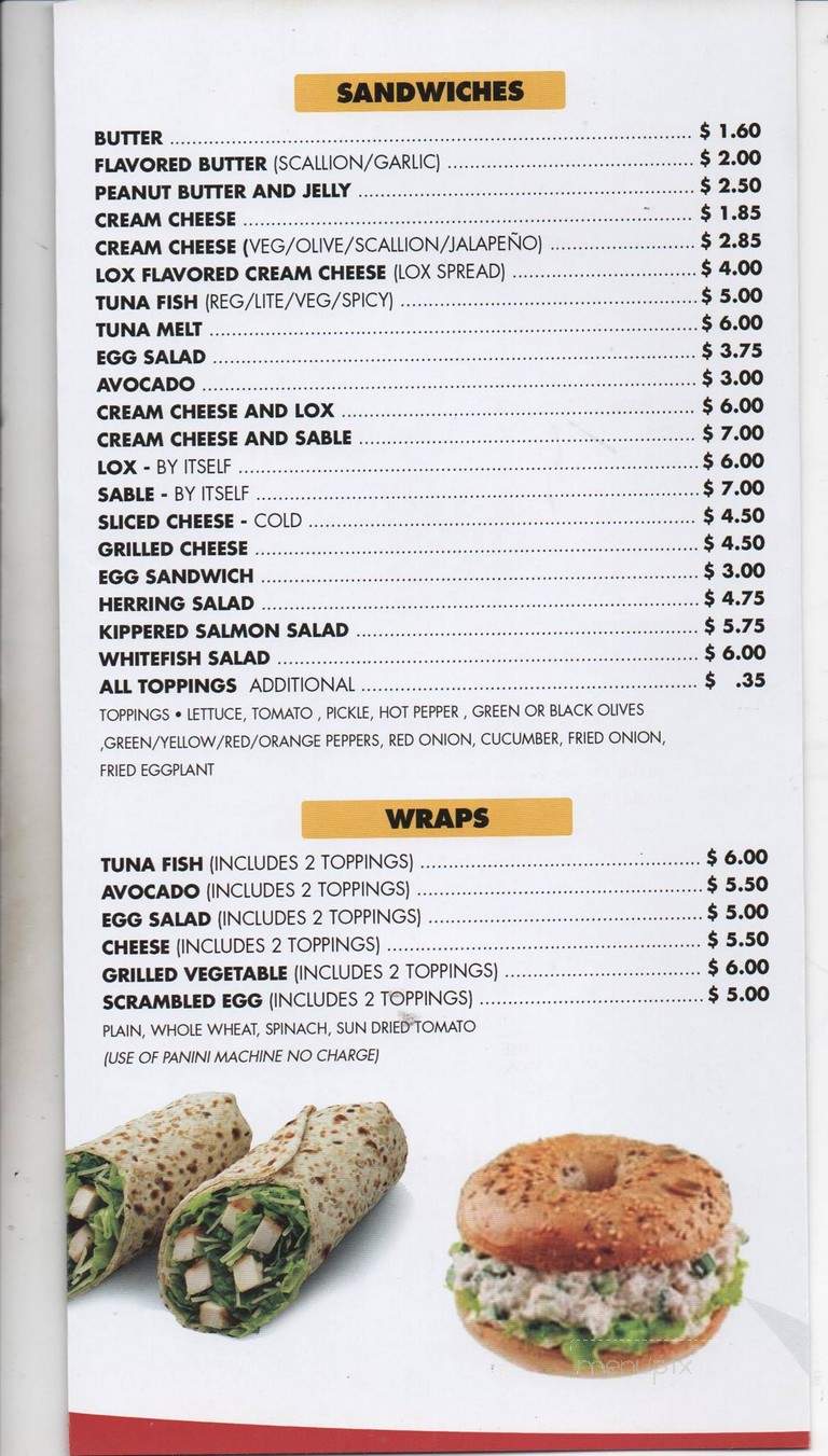 Kosher Bagels Avenue M - Brooklyn, NY menu_pic