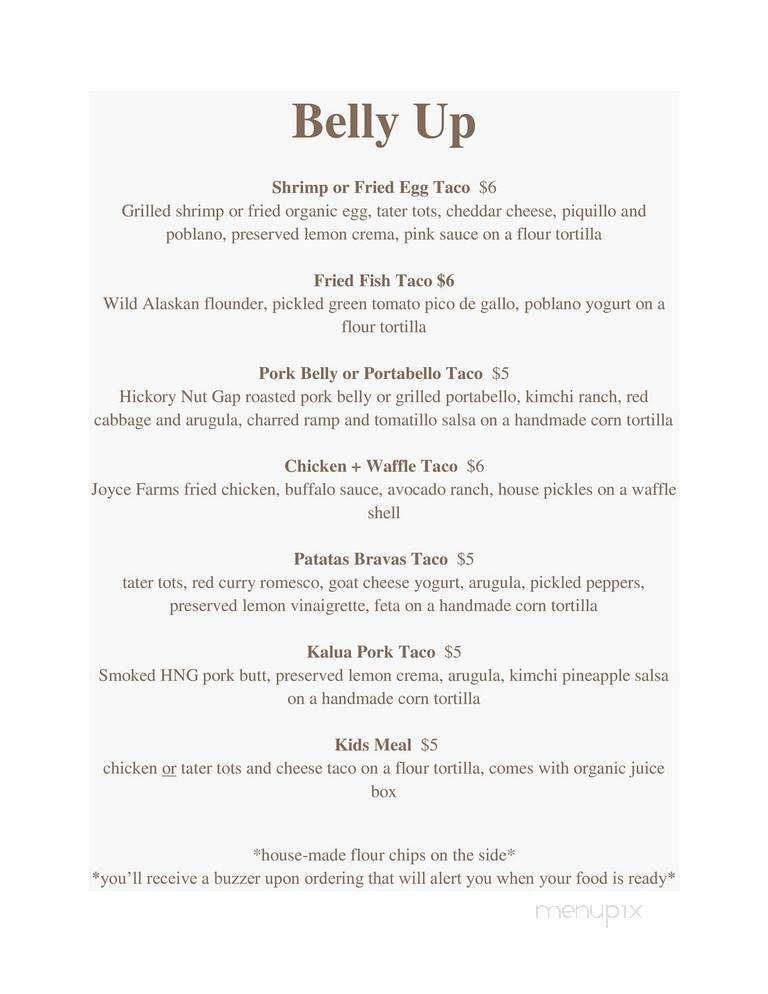 Belly Up Truck - Asheville, NC menu_pic