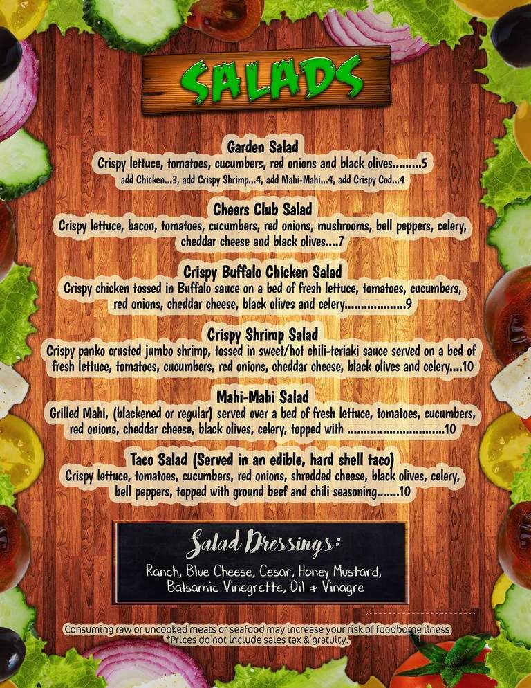 Cheers - Sunrise, FL menu_pic