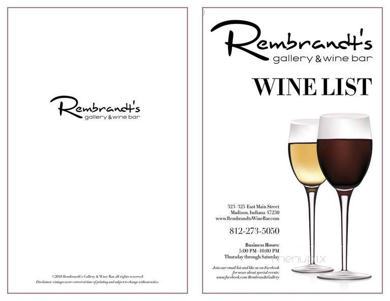 Rembrandt's Gallery & Wine Bar - Madison, IN