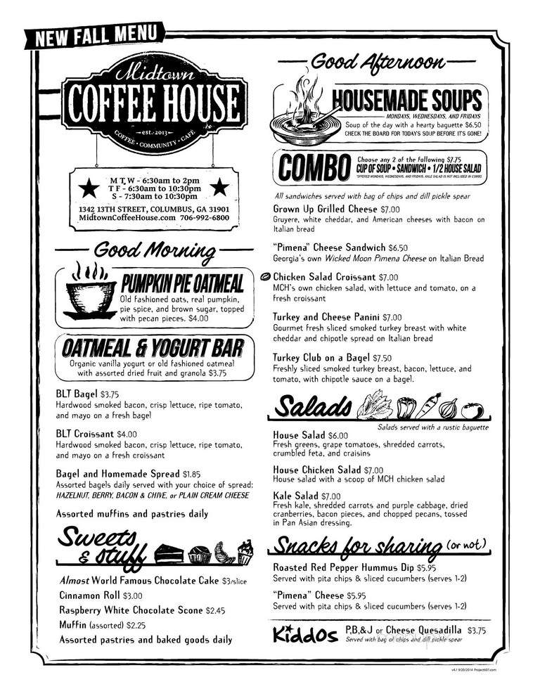 Midtown Coffee House - Columbus, GA menu_pic