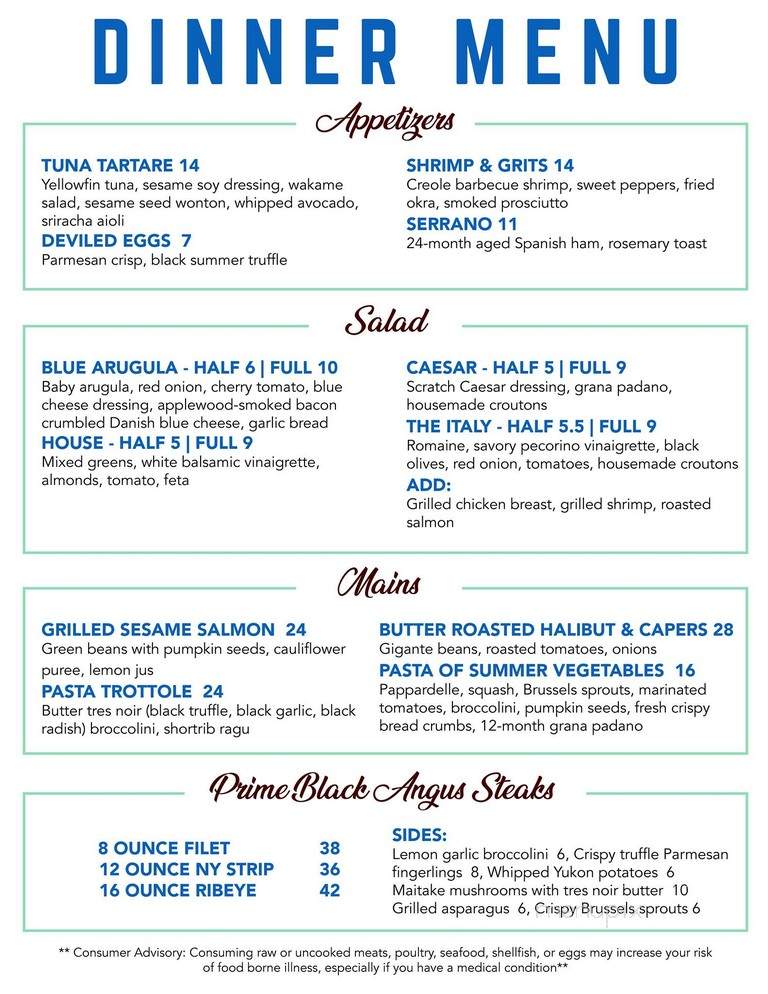 19th Hole - Montverde, FL menu_pic